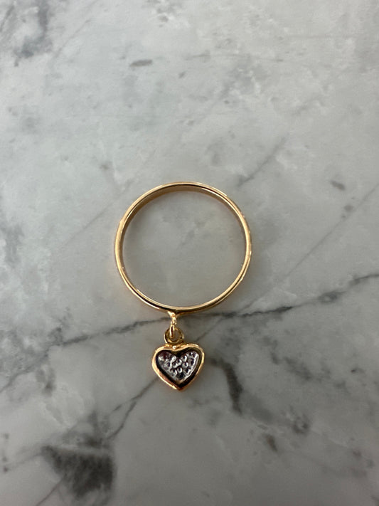 Mabel Heart Charm Ring | 18k Gold-Filled - Sale