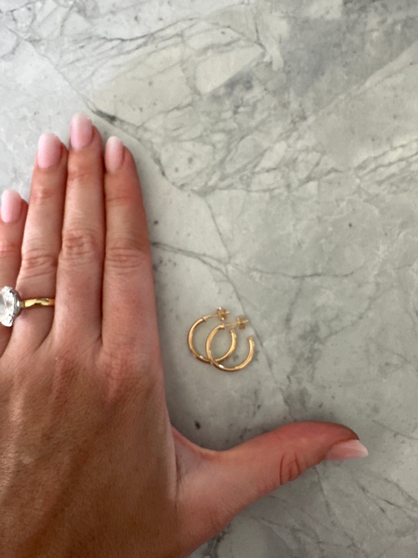 Gold Hoop Stud Earrings Gold - Sample Sale