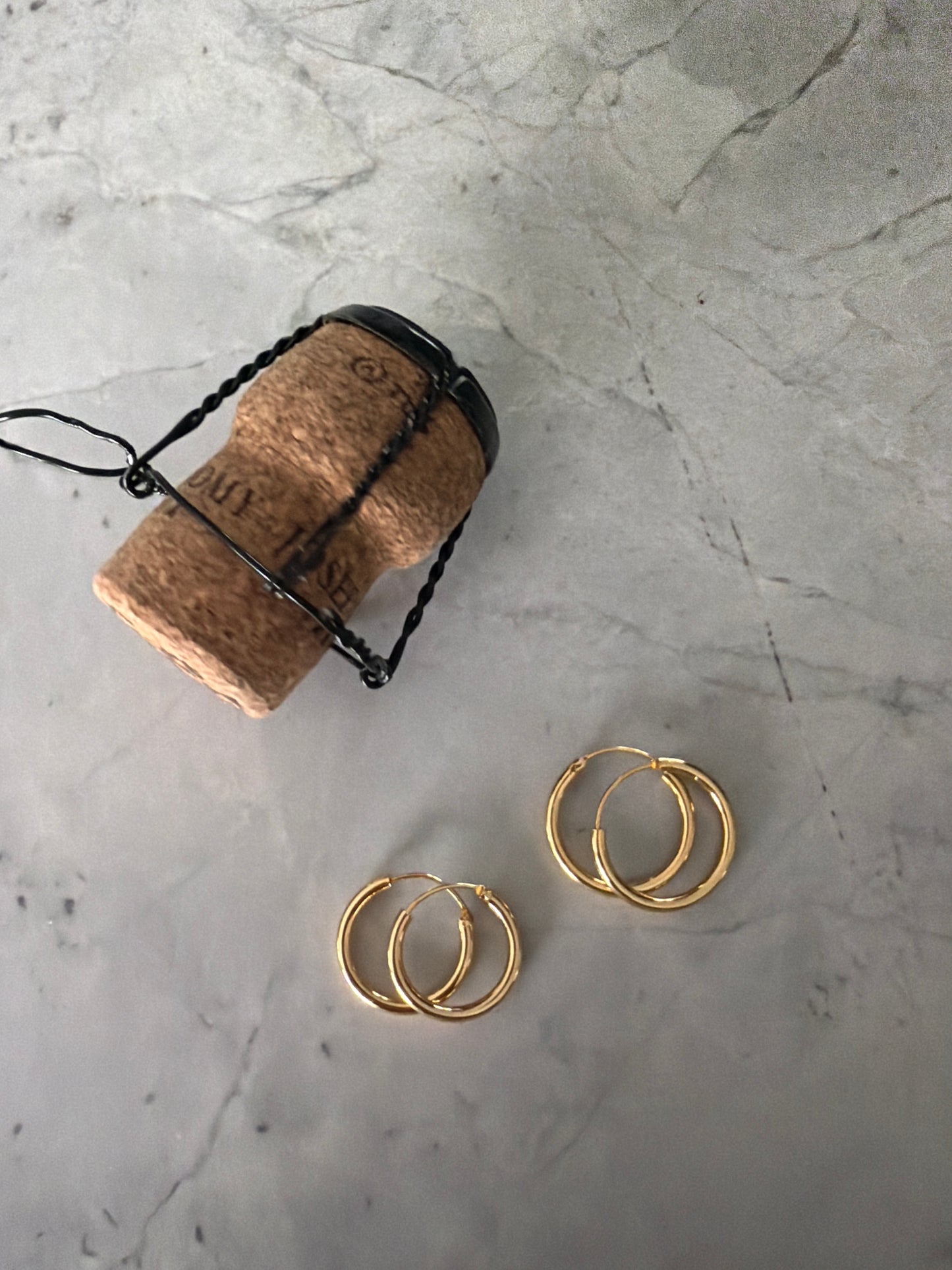 Josef Set 2x Medium Largish Hoops Stacking | 18k Gold Filled