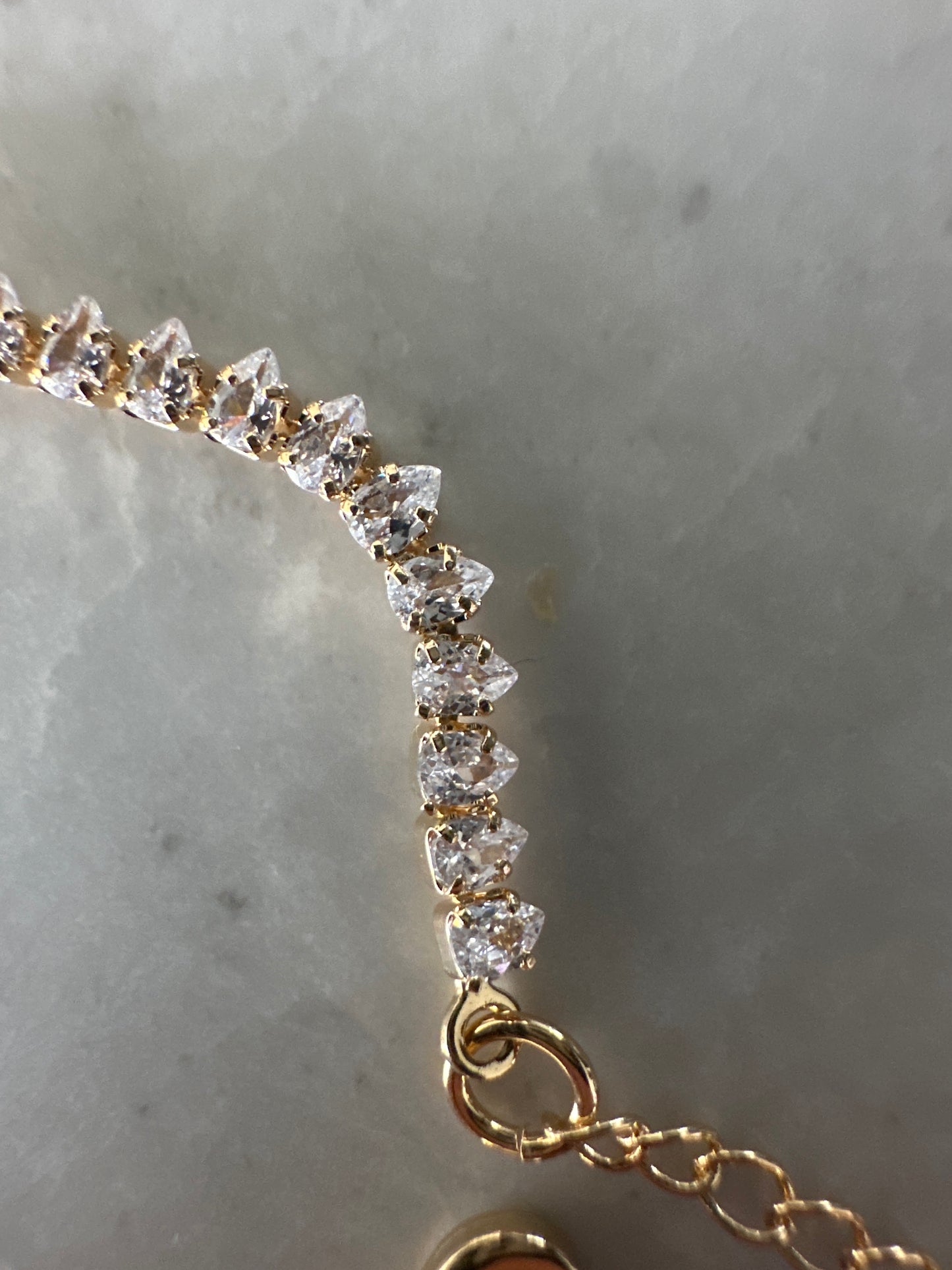 Dainty Pear Tennis Bracelet Gold