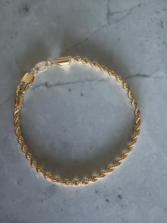 Rope Tie Bracelet Gold