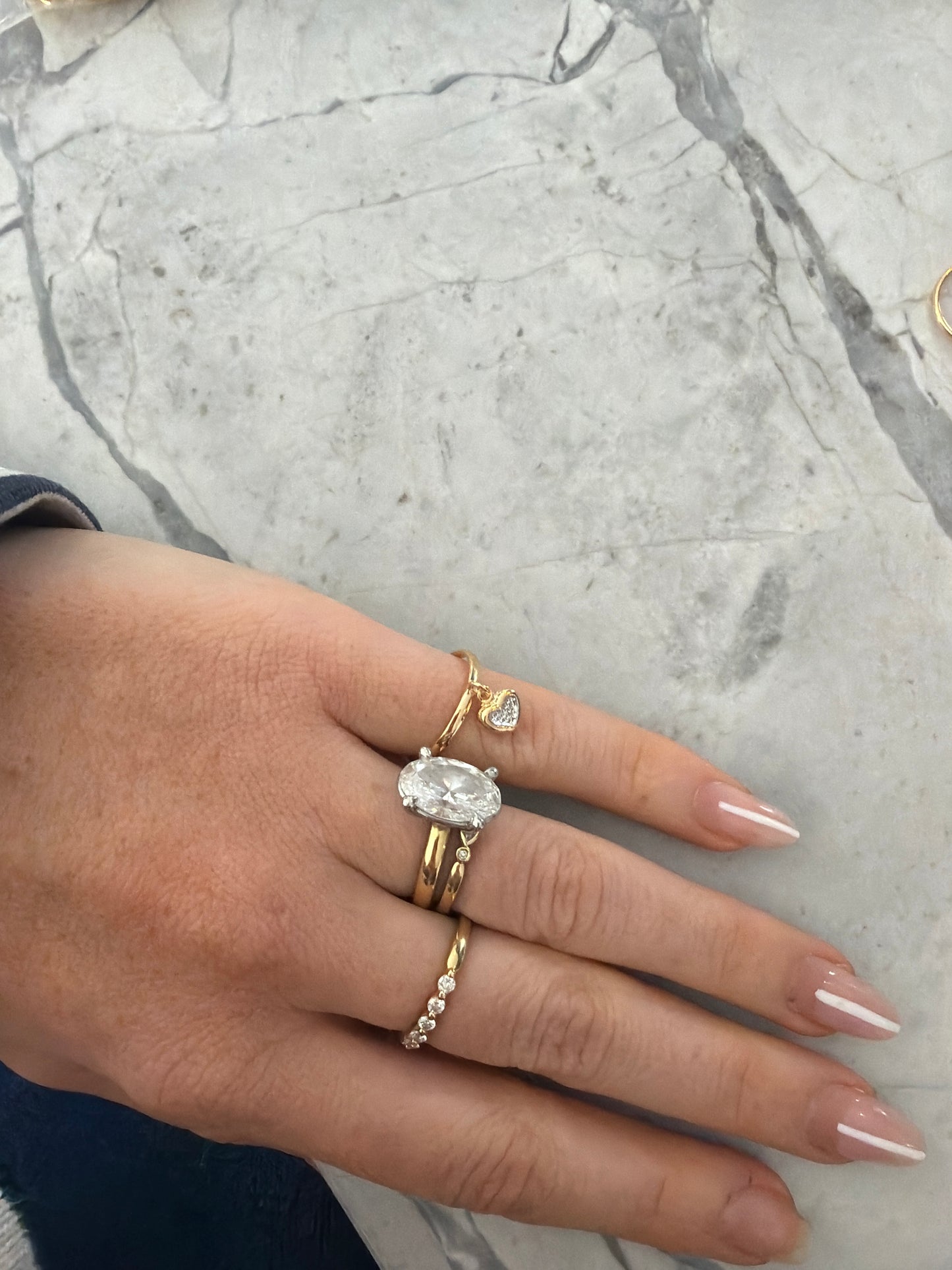 Heart charm ring - sample sale