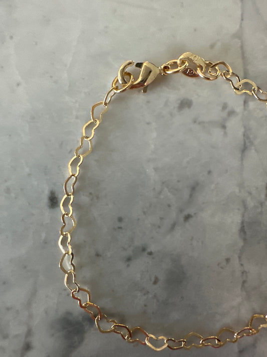 Nasa Dainty Heart Links Bracelet Gold