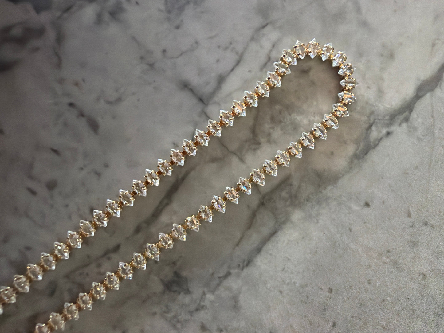 Pear Tennis Necklace | 18k Gold Filled - Sale