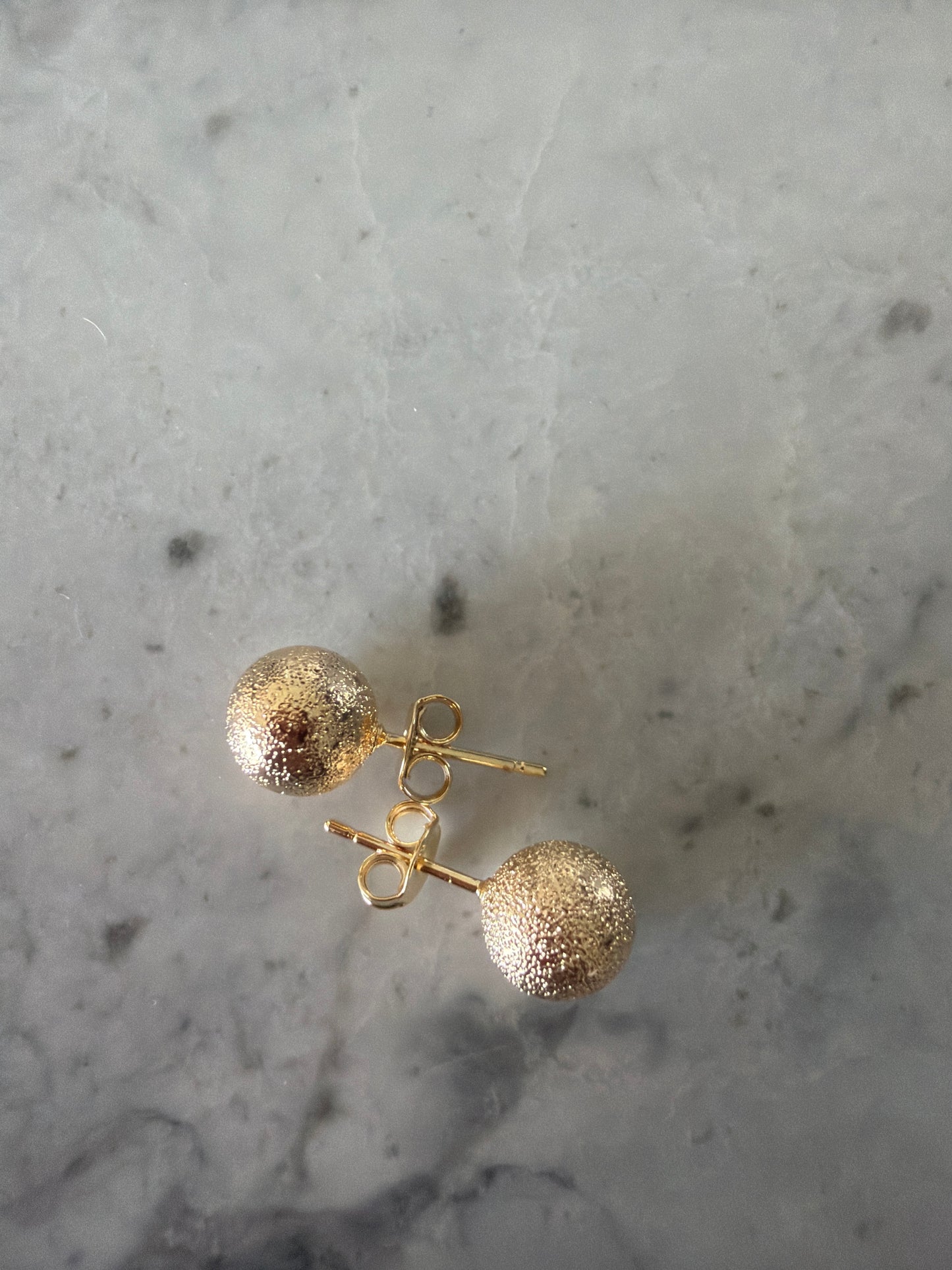 Darcey Deco Ball Gold Stud Earrings