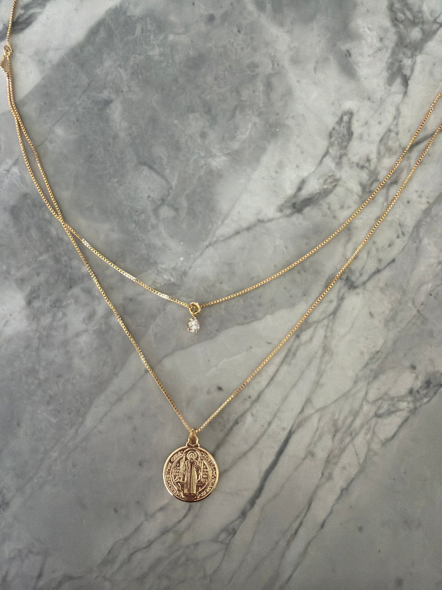 Monica Double Chain Anti-Tangle Stacked Necklace | 18k Gold-Filled