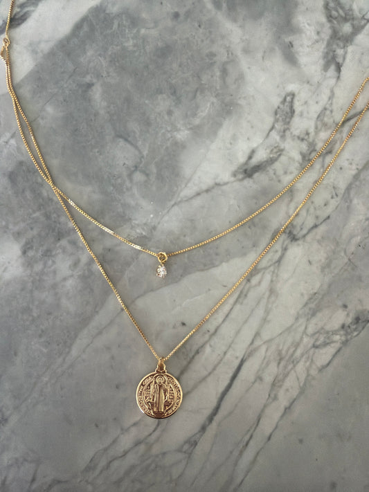 Monica Double Chain Anti-Tangle Stacked Necklace | 18k Gold-Filled