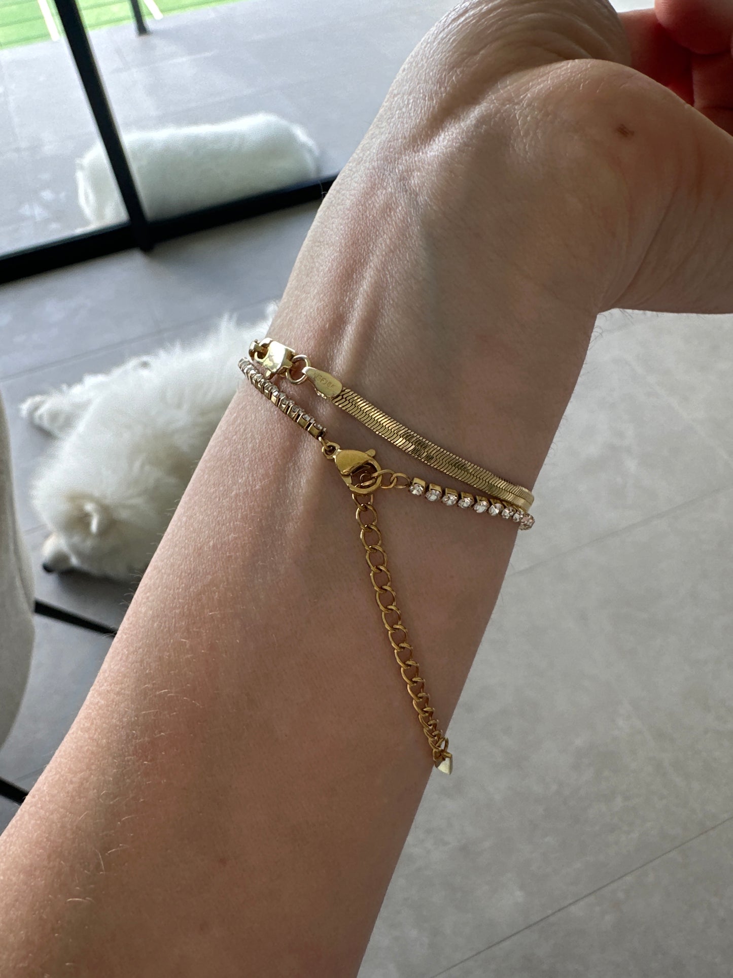 Custom Alphabet Zircon Micro-Letter Bracelet Gold (Archive Sale)