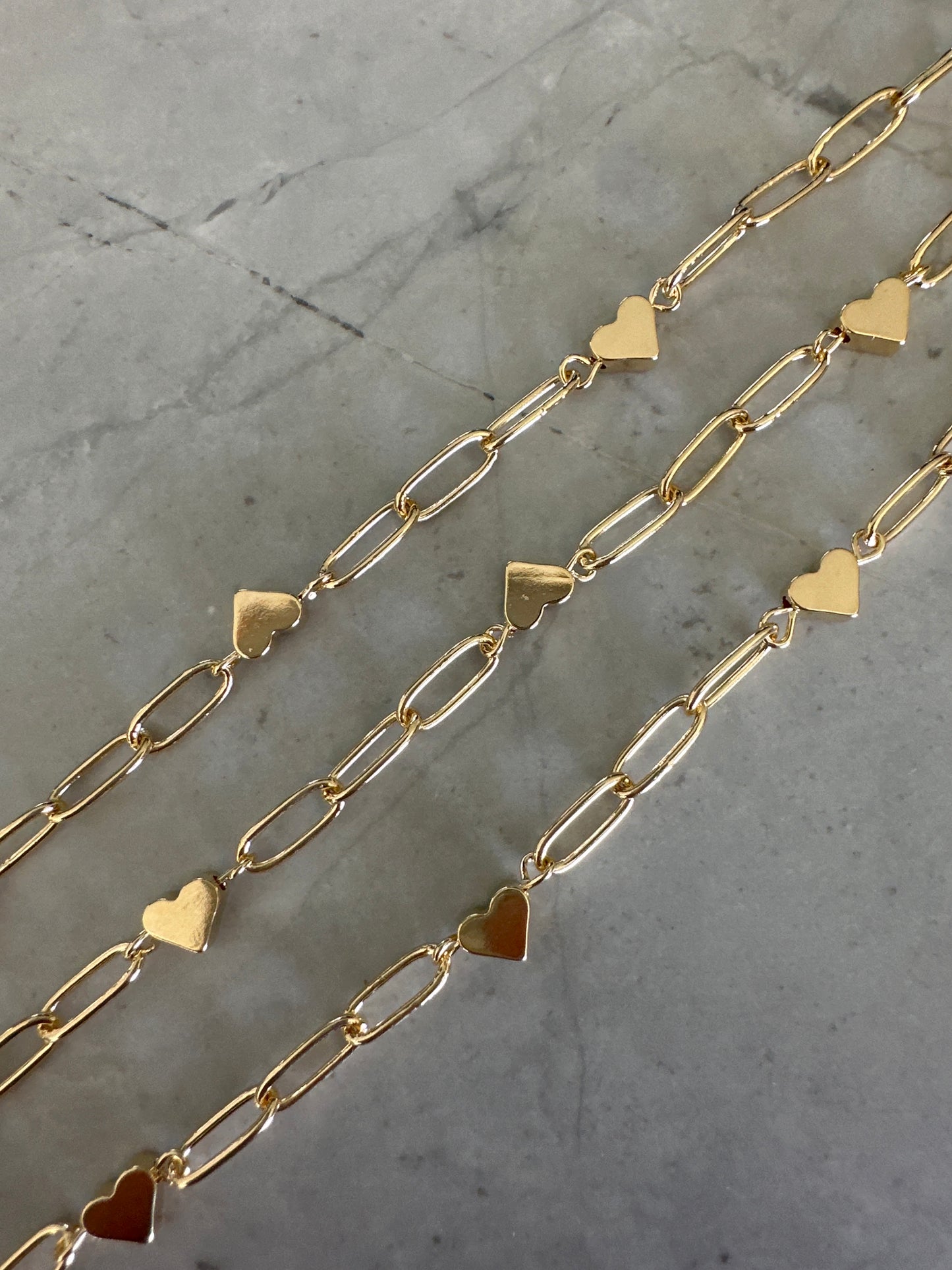 Lyla Triple Heart Chain Bracelet Gold