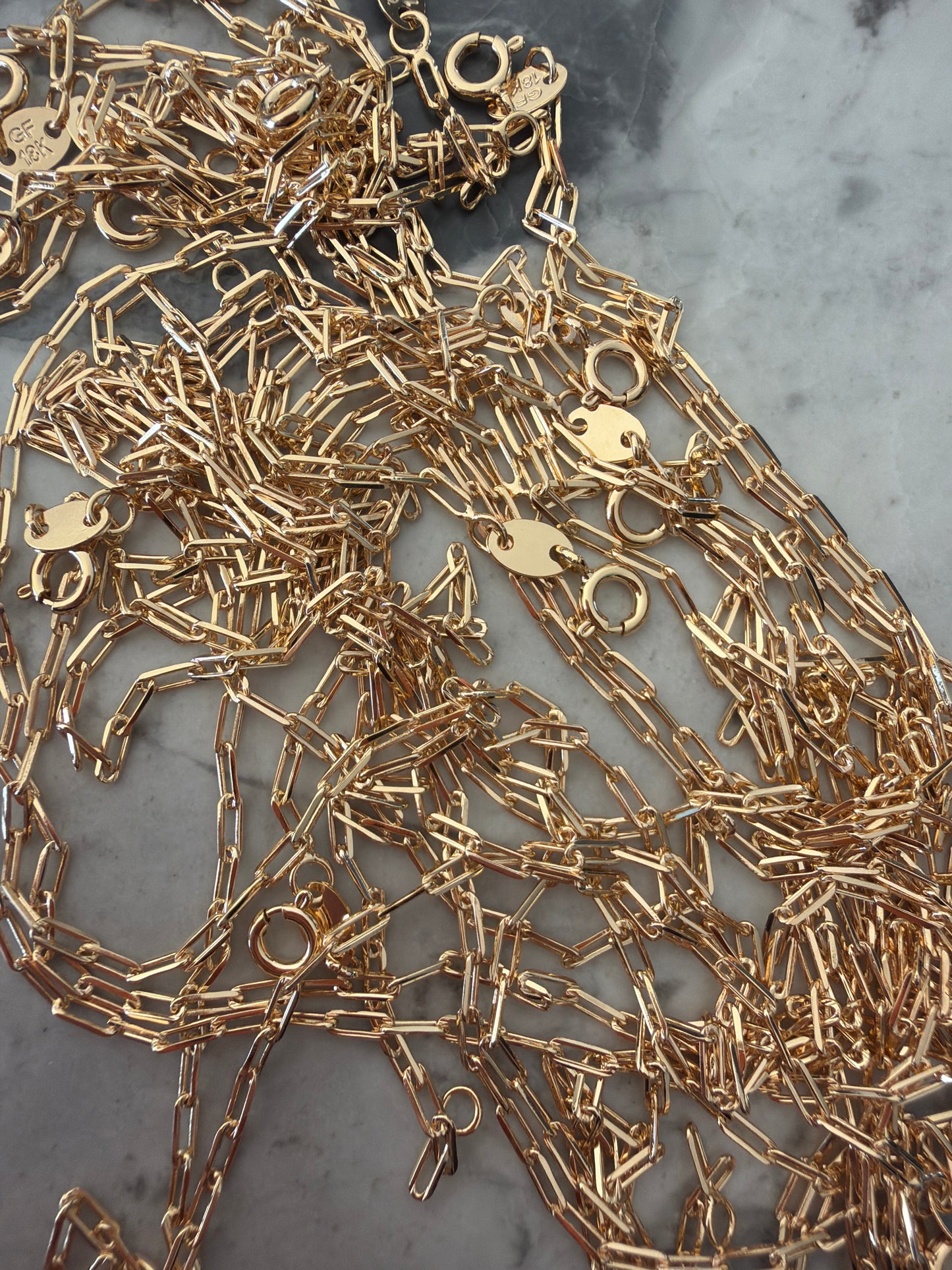 Paperclip anklet 18k gold filled