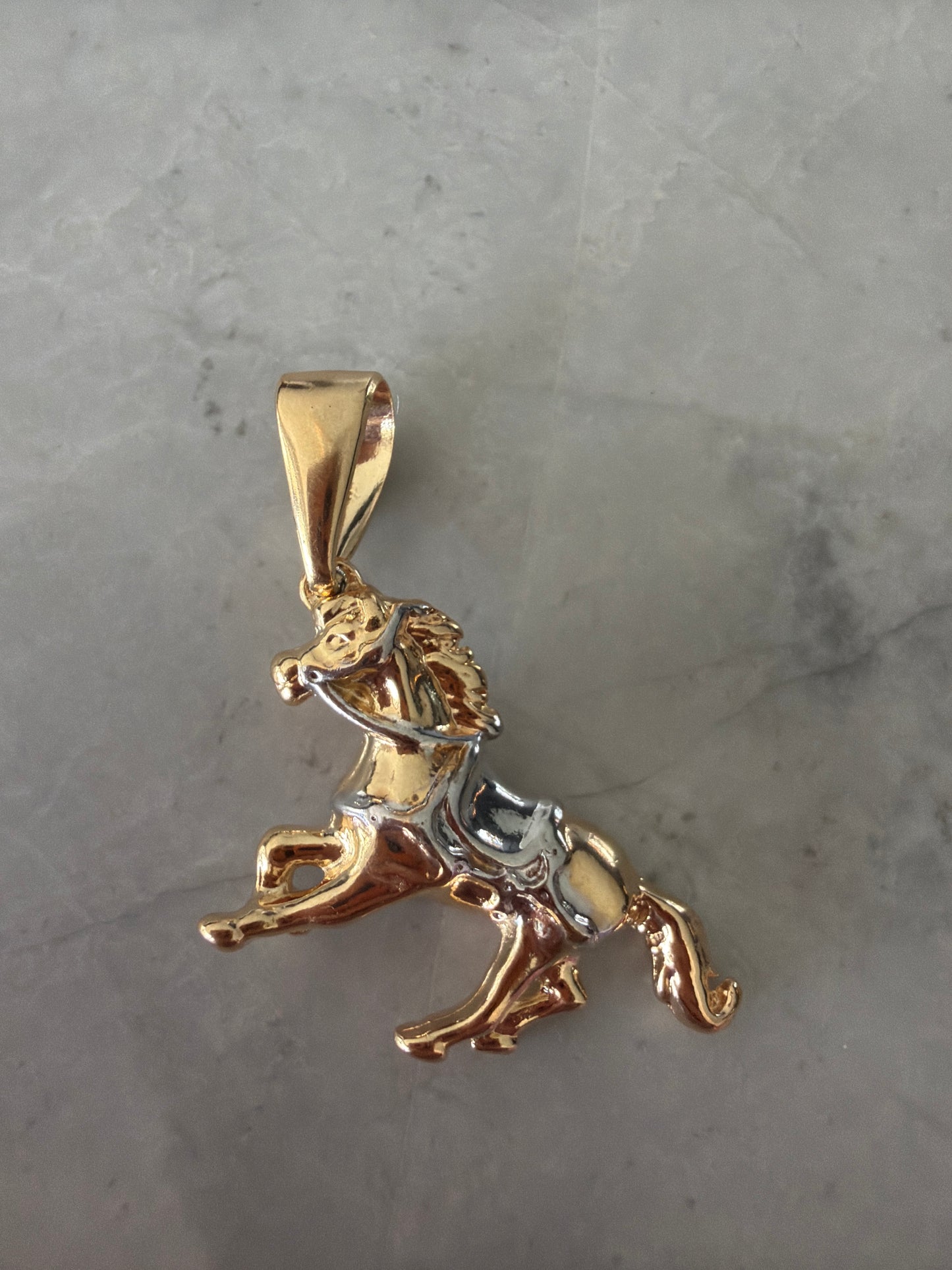 Equestrian Horse Pendant Two Toned