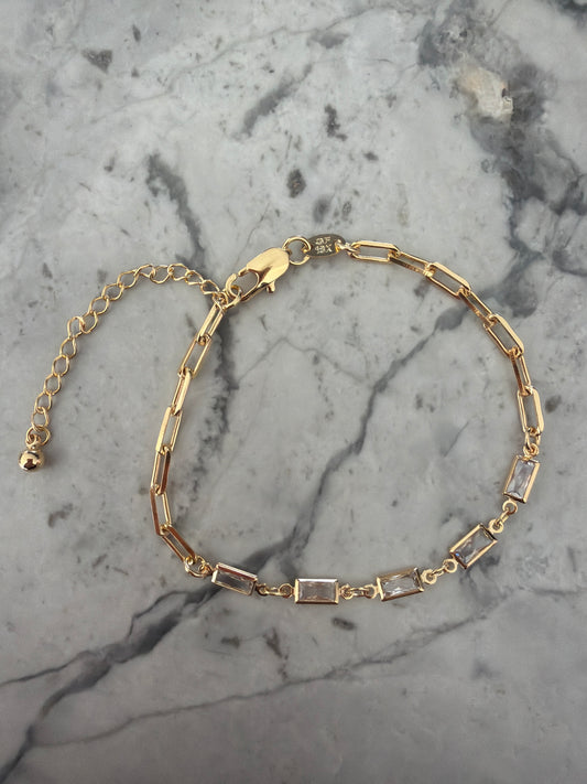 Hannah Gem Paperclip Bracelet