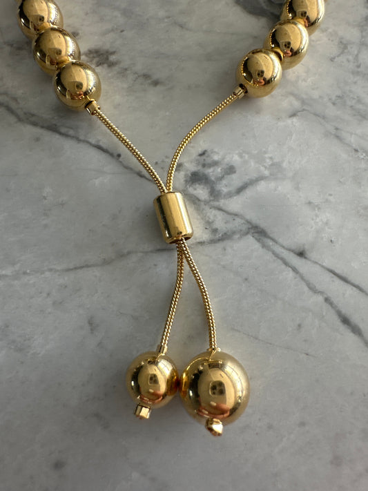 Large Balls Adjustable Bracelet Gold