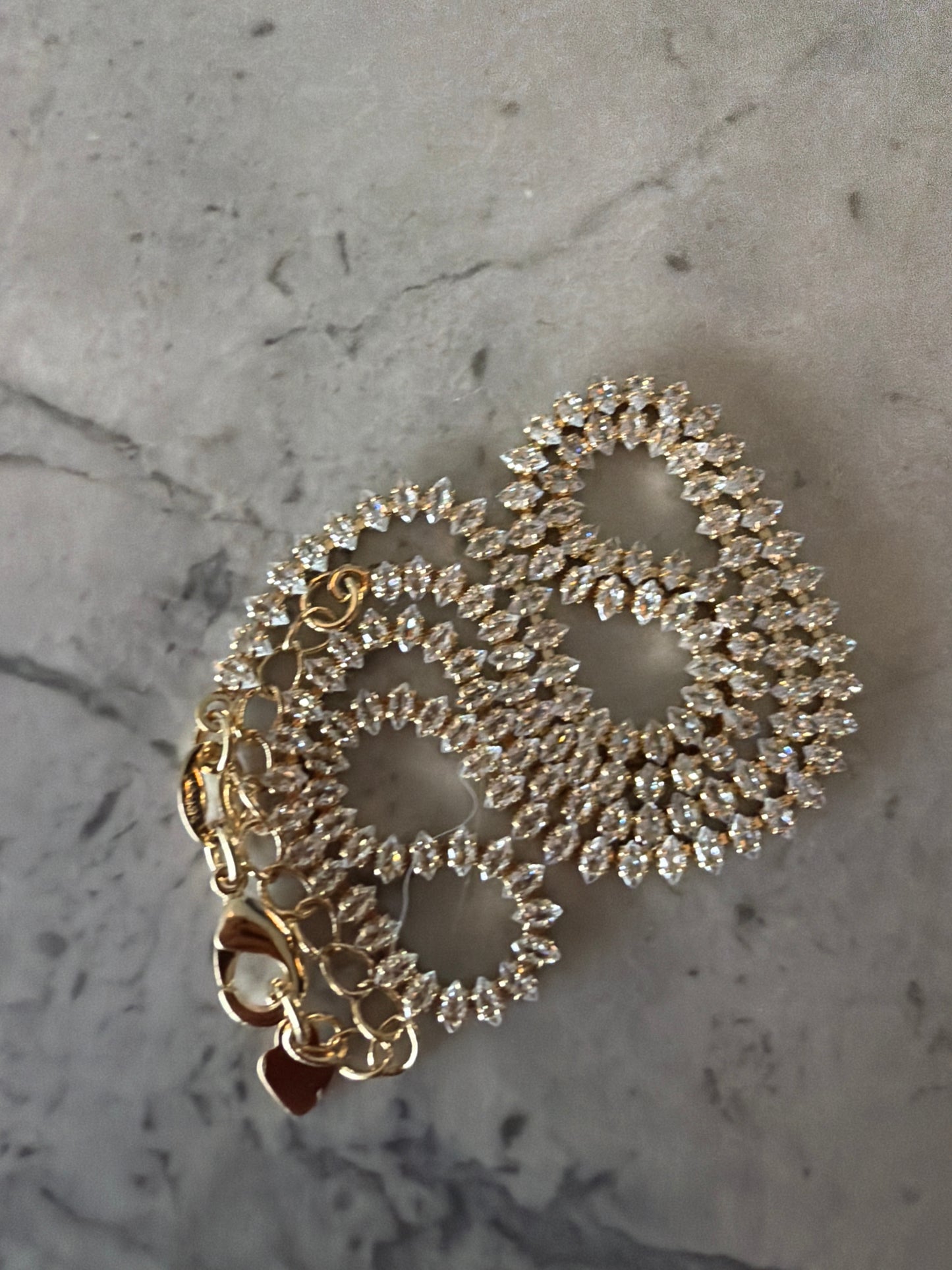Pear Tennis Necklace | 18k Gold Filled - Sale