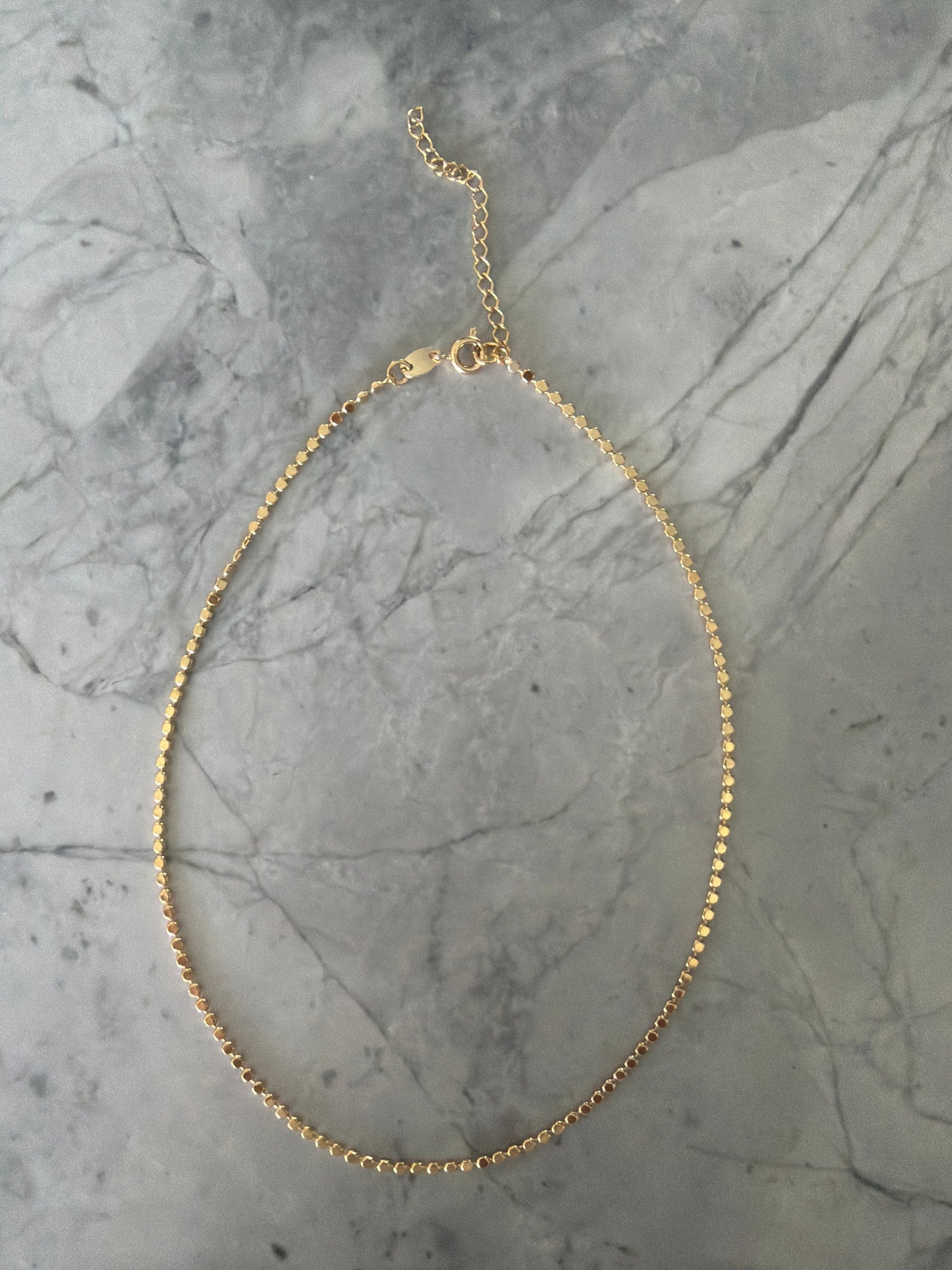Freddie Flat circle chain necklace 18k gold-filled