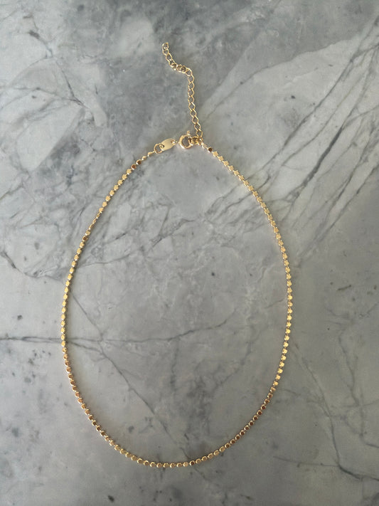 Freddie Flat circle chain necklace 18k gold-filled