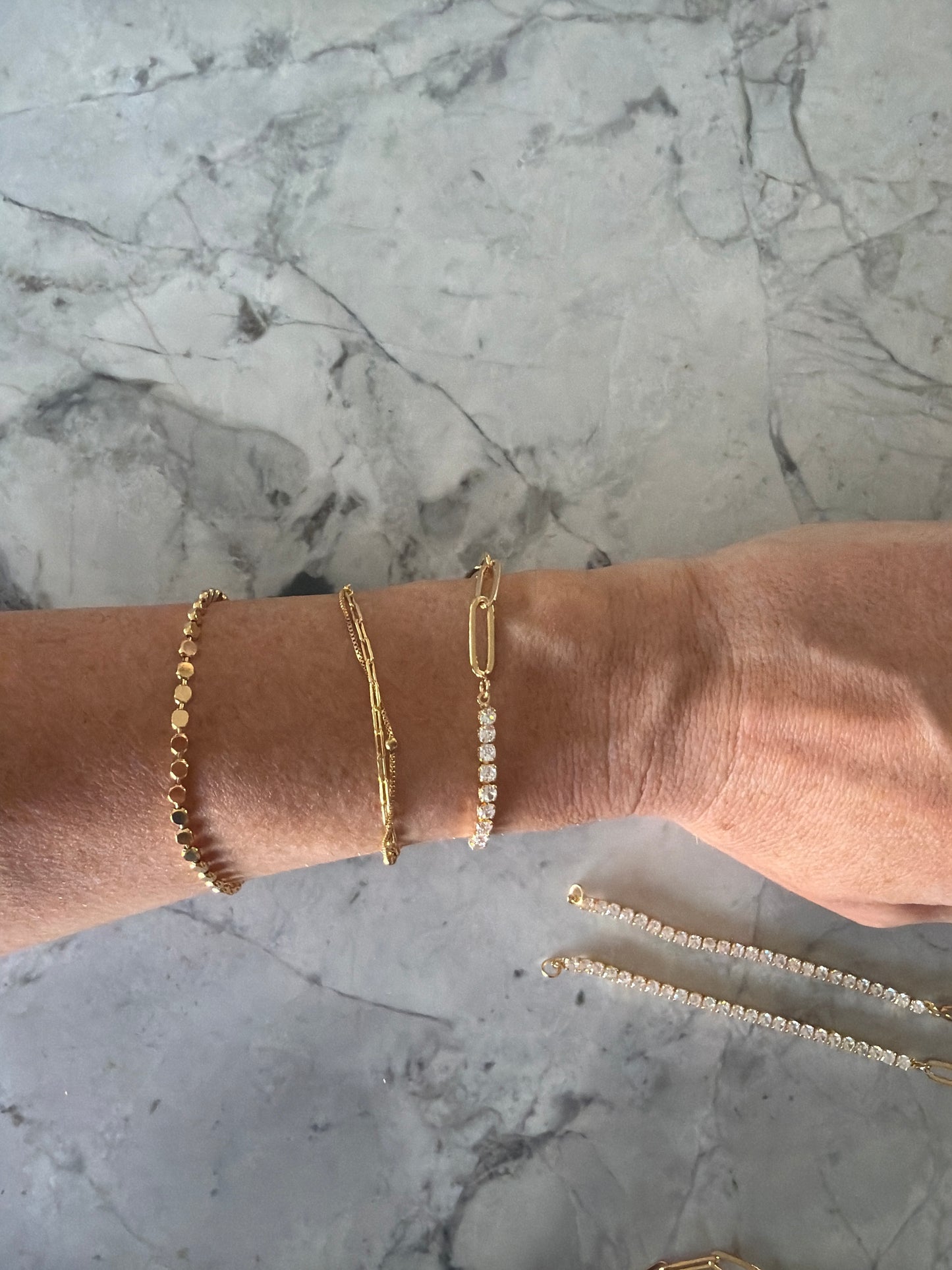 Joyce tennis x paperclip bracelet