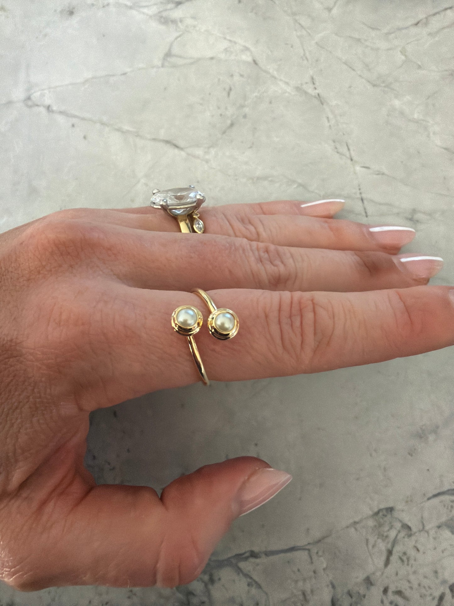 Pearl Gold Fun Euro Summer Ring