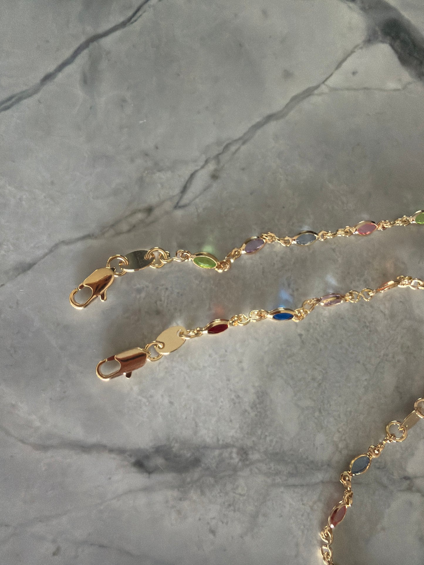 Oval Gem Anklet sample sale 18k gold filled