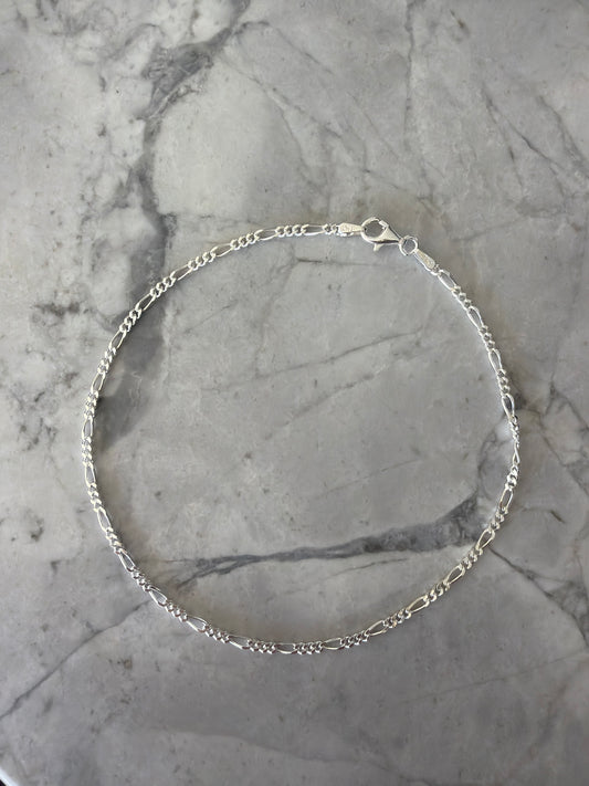 Ivy Figaro Chain Anklet | Sterling-Silver