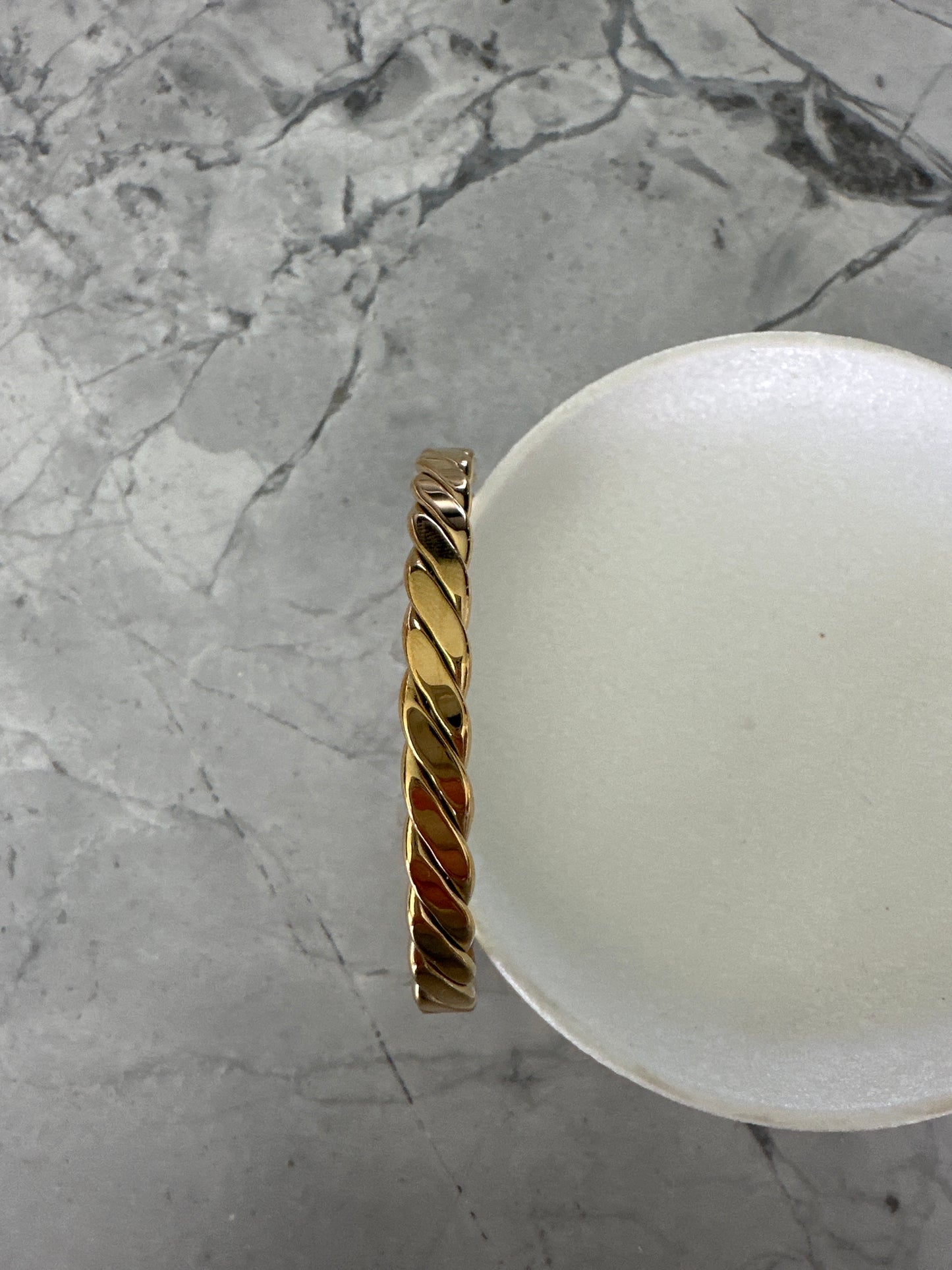 Pressed Twist Stackable Cuff Gold