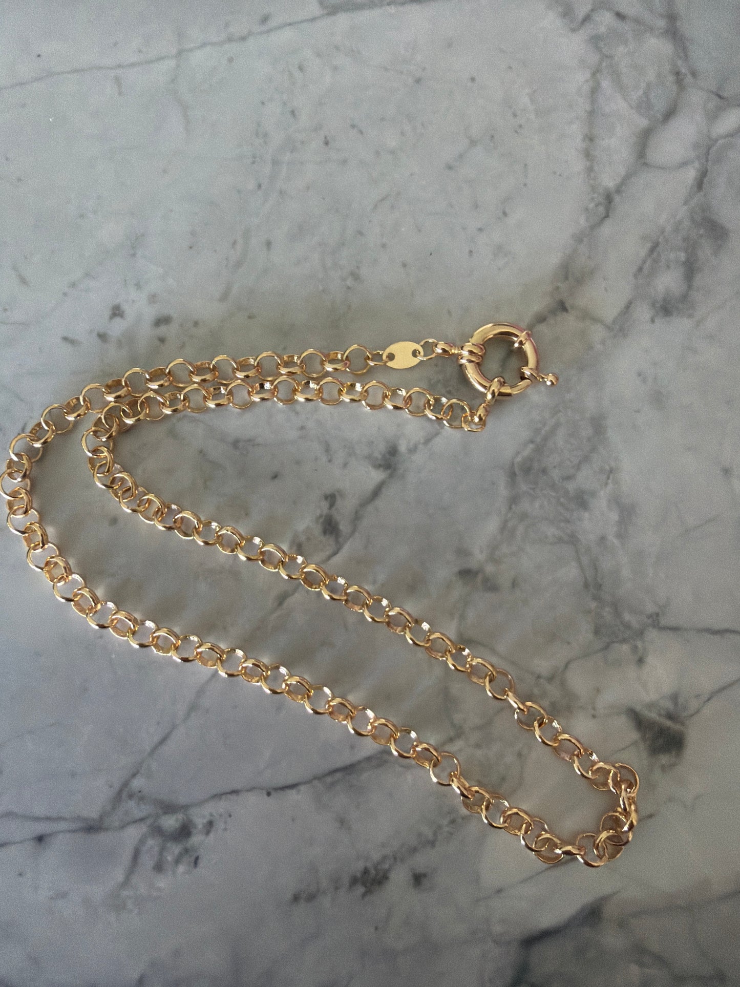 Berry Rolo Links Stackable Gold Chain Necklace SALW