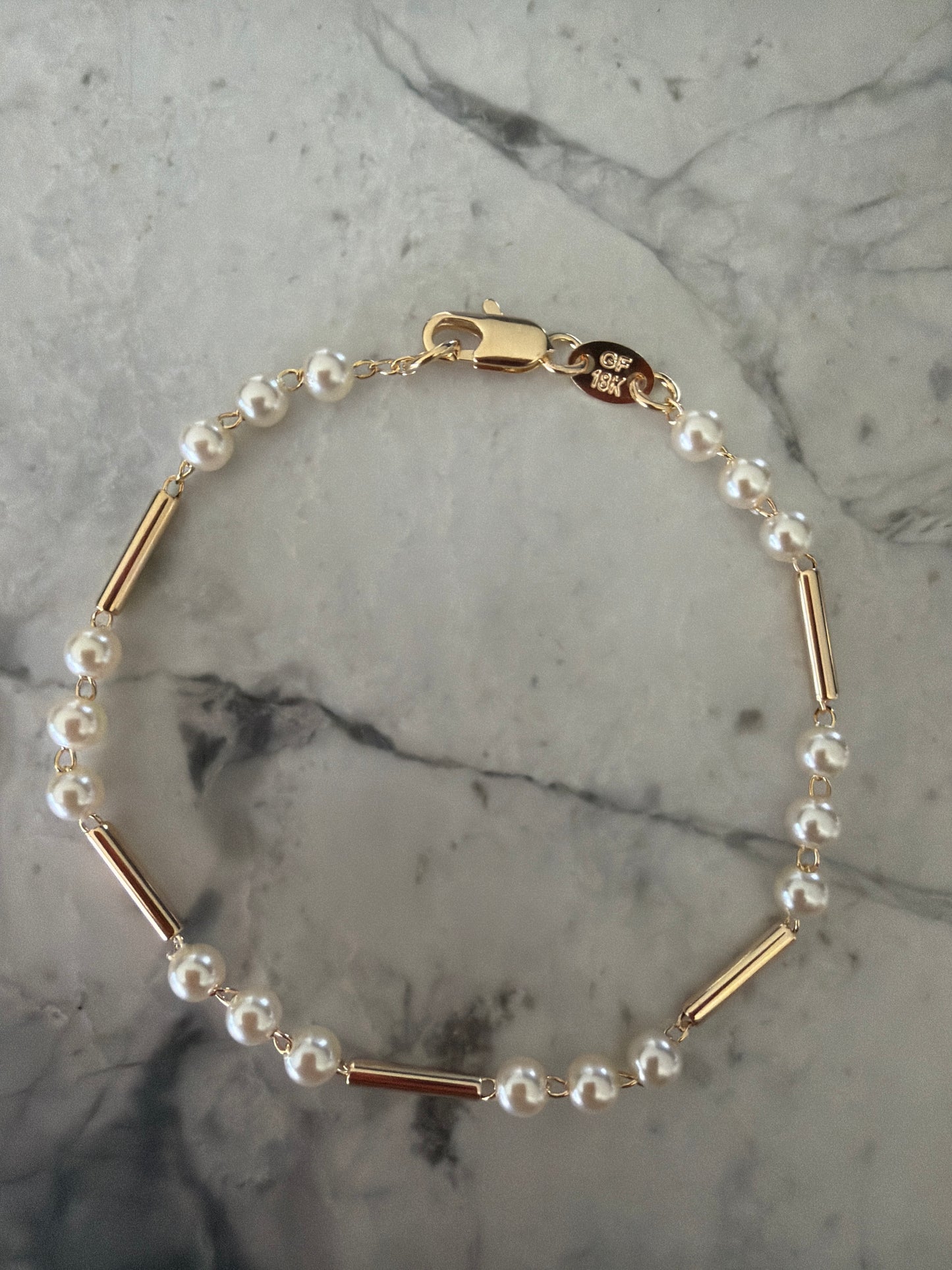 Amy Pearl Stitch Bracelet | 18k Gold-Filled