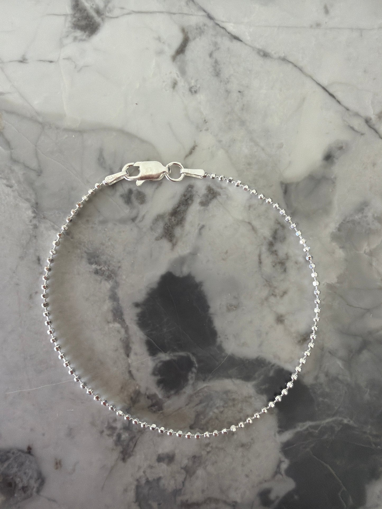 Sara Dainty Ball Chain Bracelet Silver
