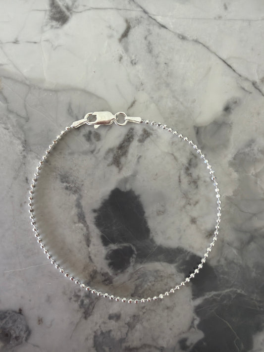 Sara Dainty Ball Chain Bracelet Silver