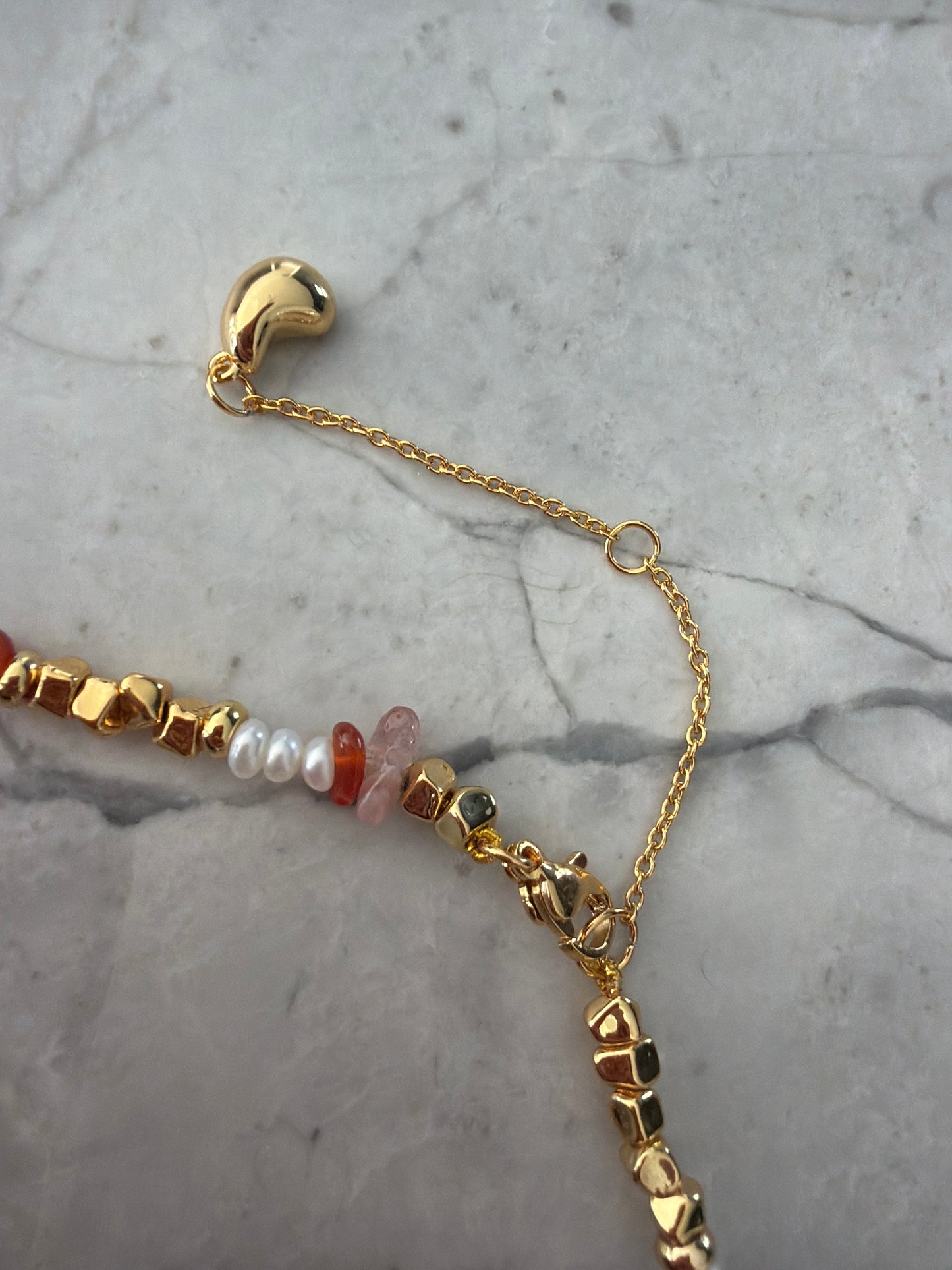 Jacqueline Lee Jewellery |  Aperol spritz Natural Stone Bead Necklace
