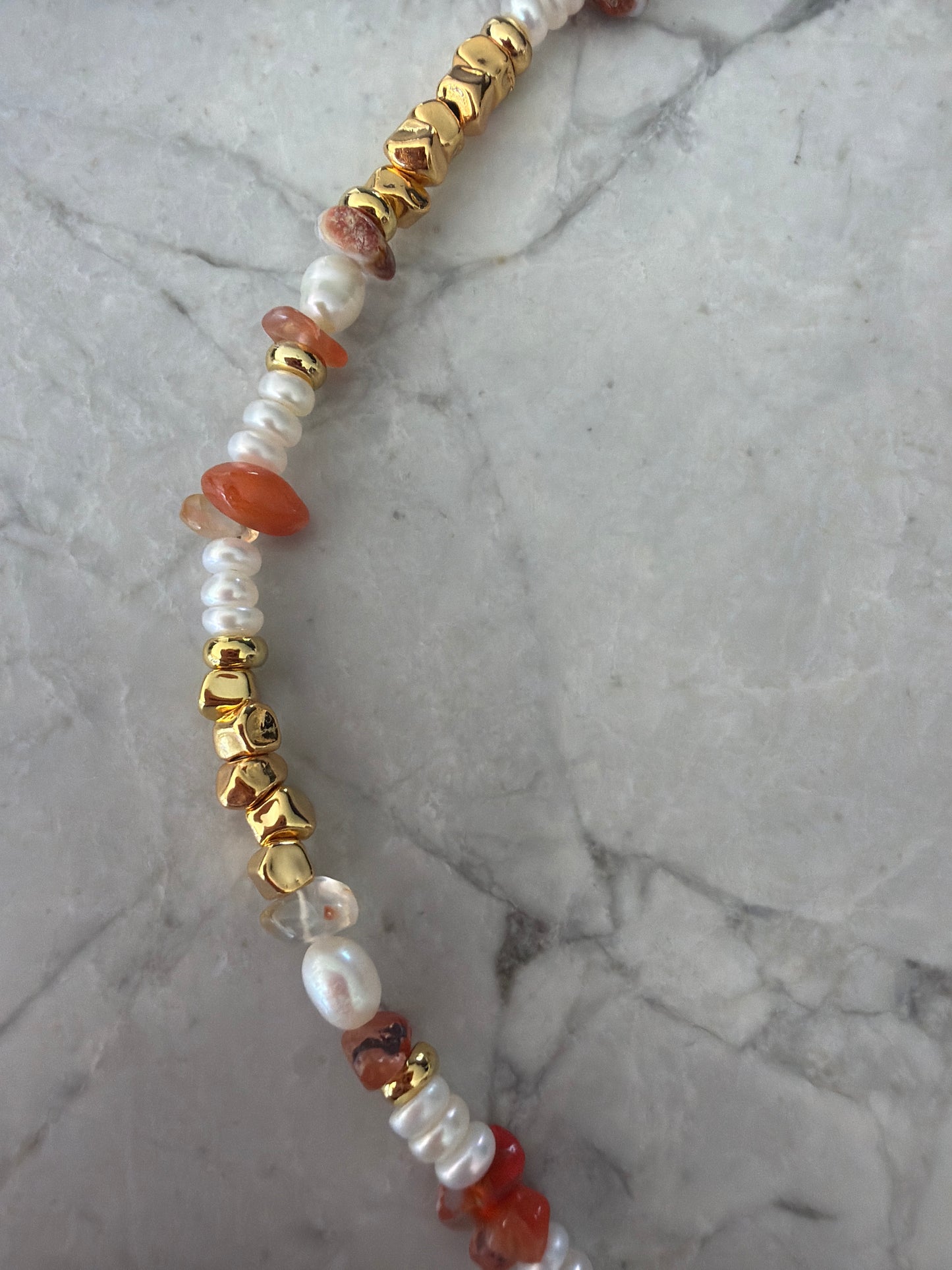 Jacqueline Lee Jewellery |  Aperol spritz Natural Stone Bead Necklace