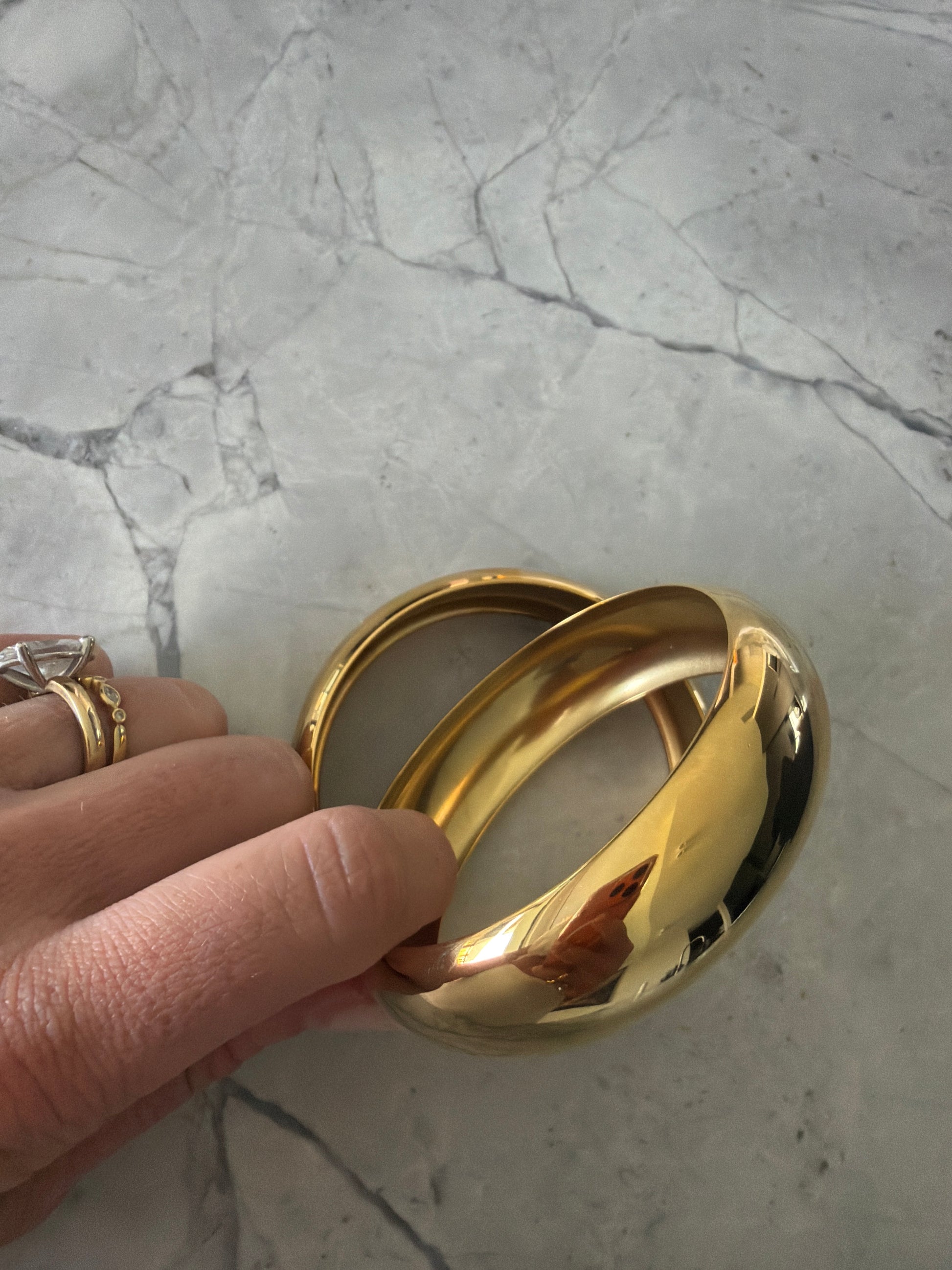 Jacqueline Lee Jewellery | Arcina Statement Round Bangle Set 18k Gold-Coated 