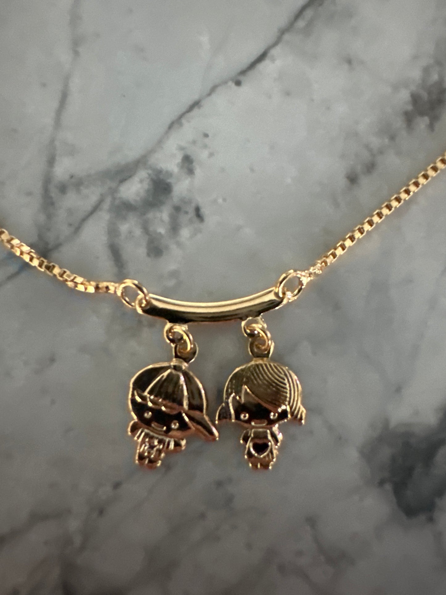 Cute Couple Necklace Gold