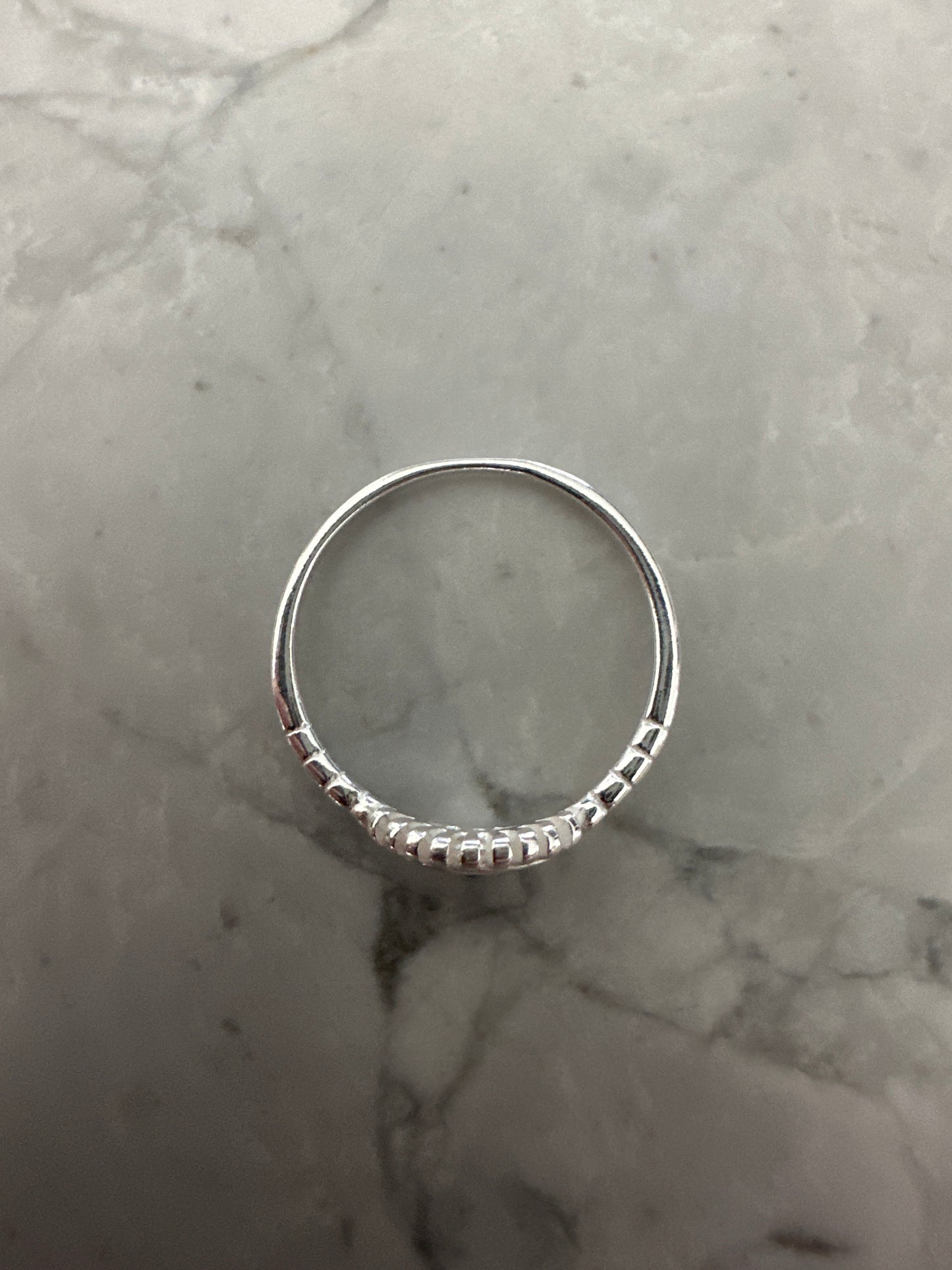 Thin Evil Eye Ring Silver