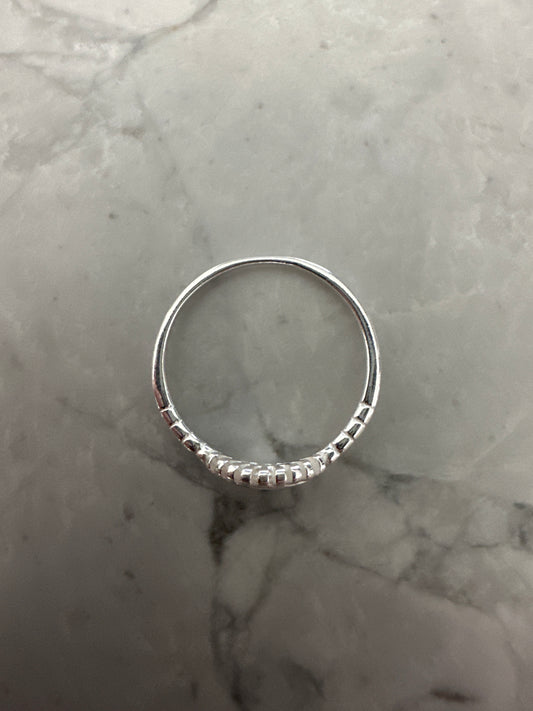 Thin Evil Eye Ring Silver