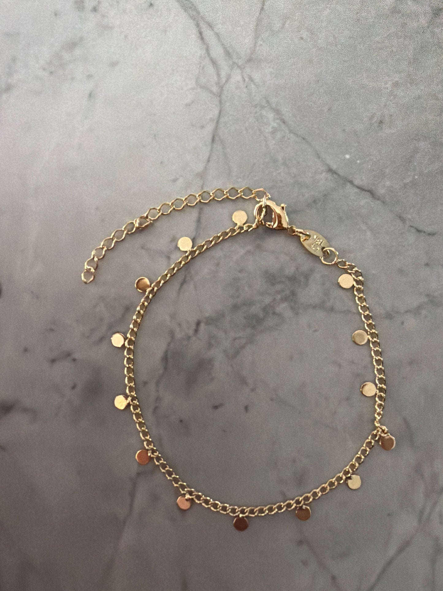 Stella flat circle bracelet 18k gold filled SHE WED SALE