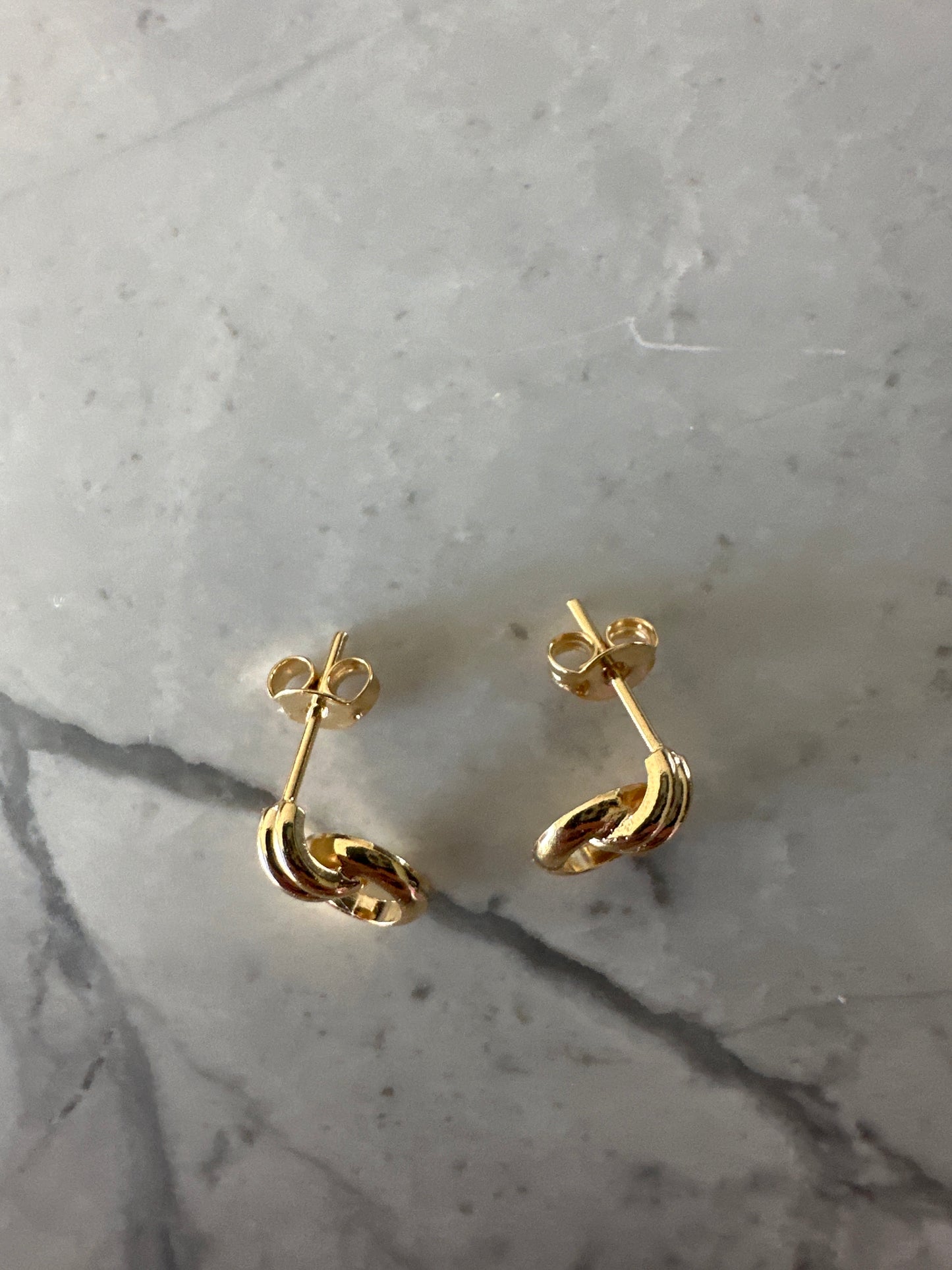 Monaco Knot Stud Earrings Gold
