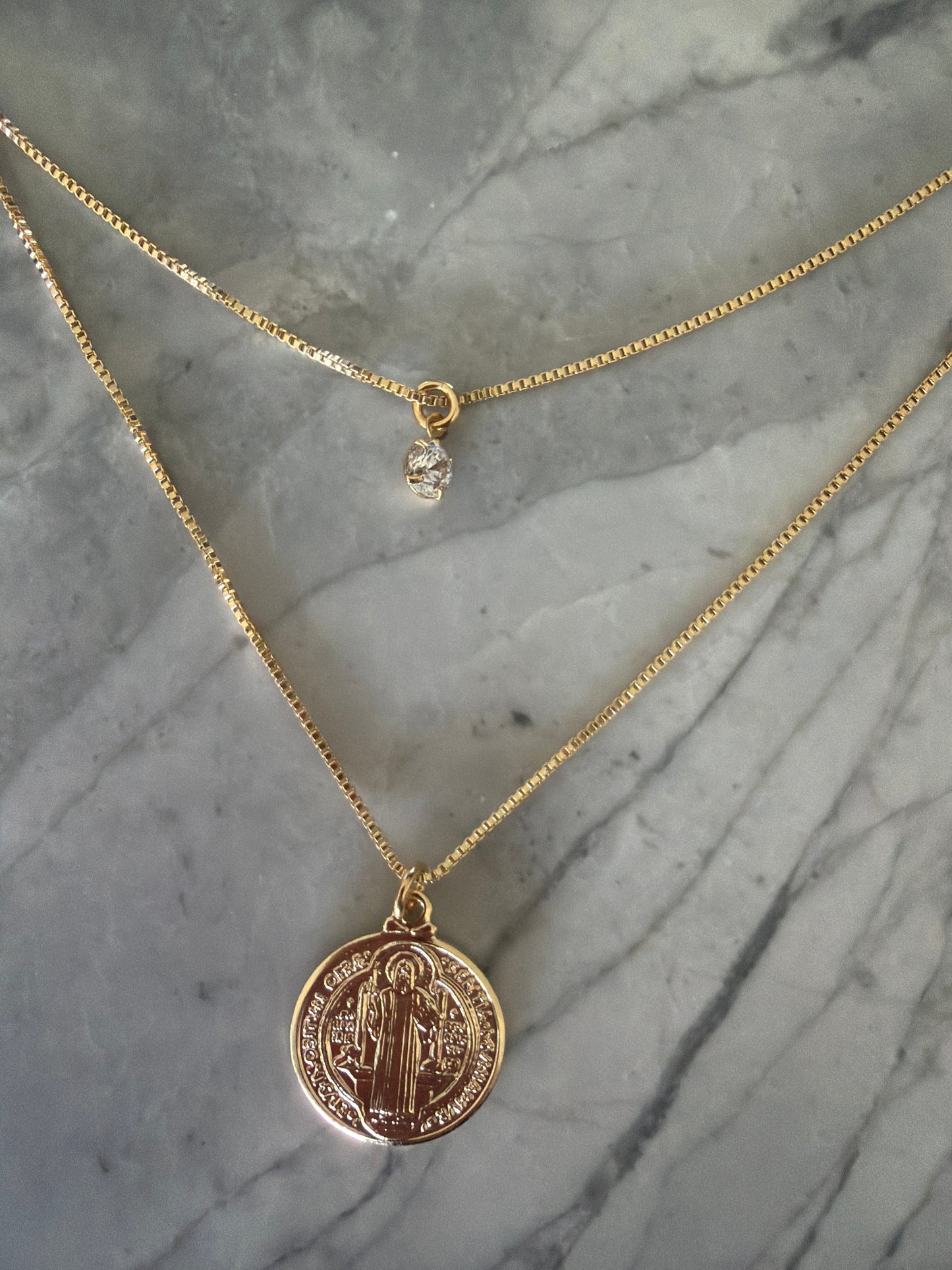 Monica Double Chain Anti-Tangle Stacked Necklace | 18k Gold-Filled