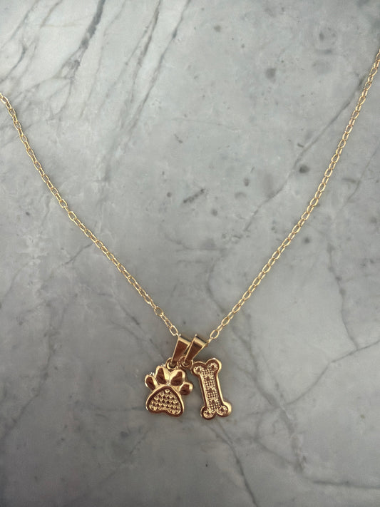 Paw Dogo Love Necklace  18K Gold-Filled