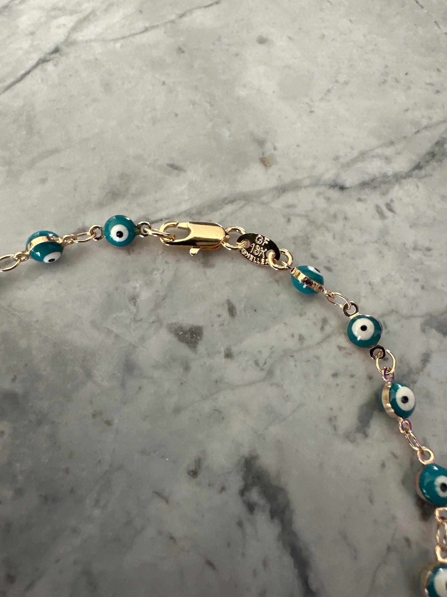 Evil eye anklet 18k gold-filled