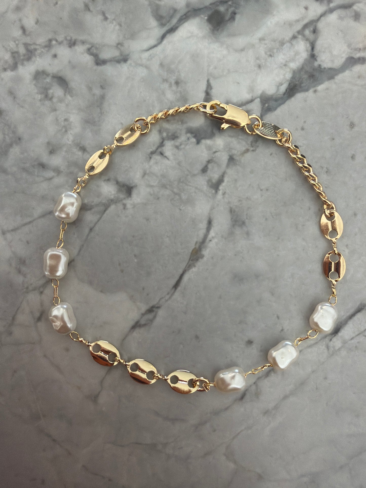 Pearl Gold Stackable Bracelet 18k Golf Filled