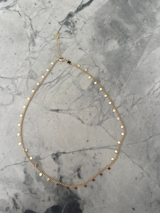 Circle Accent Stackable Gold Necklace