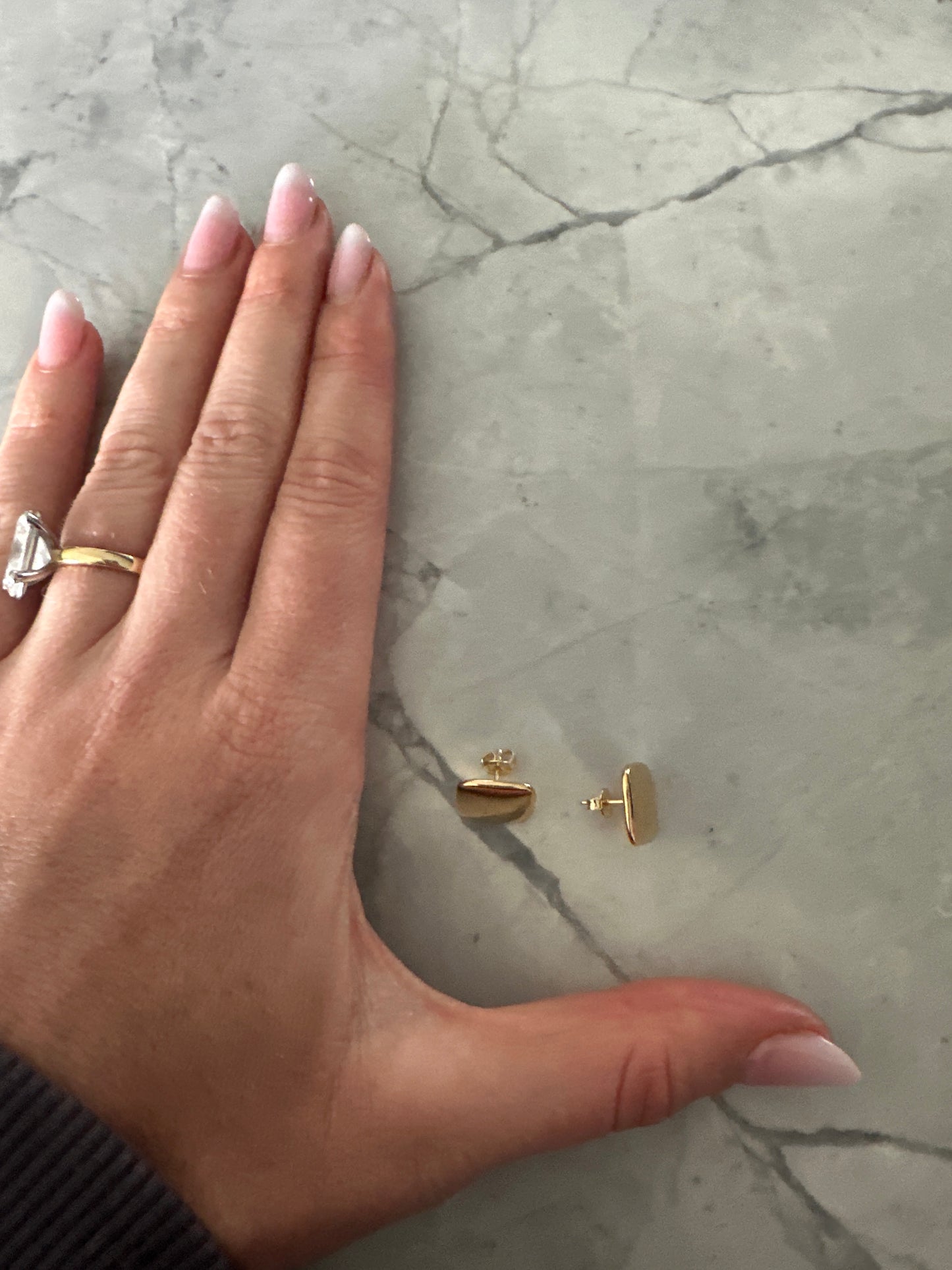 Square Stud Earrings Gold