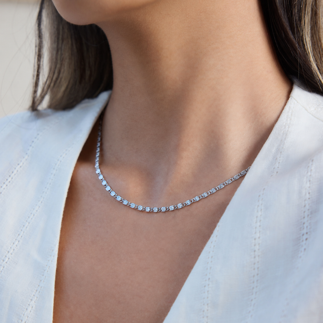 Billie Snail Chain Waterproof Necklace | Silver - PRE ORDER