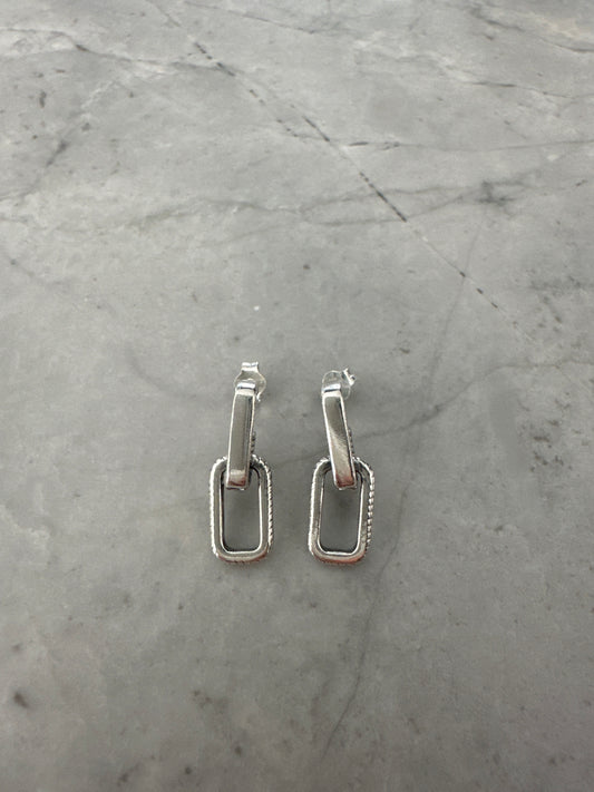 Paperclip Earrings Silver