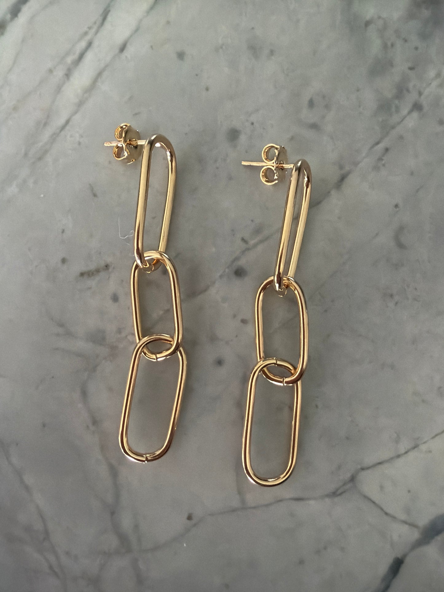 Chunky Paperclip Earrings 18k Gold Filled