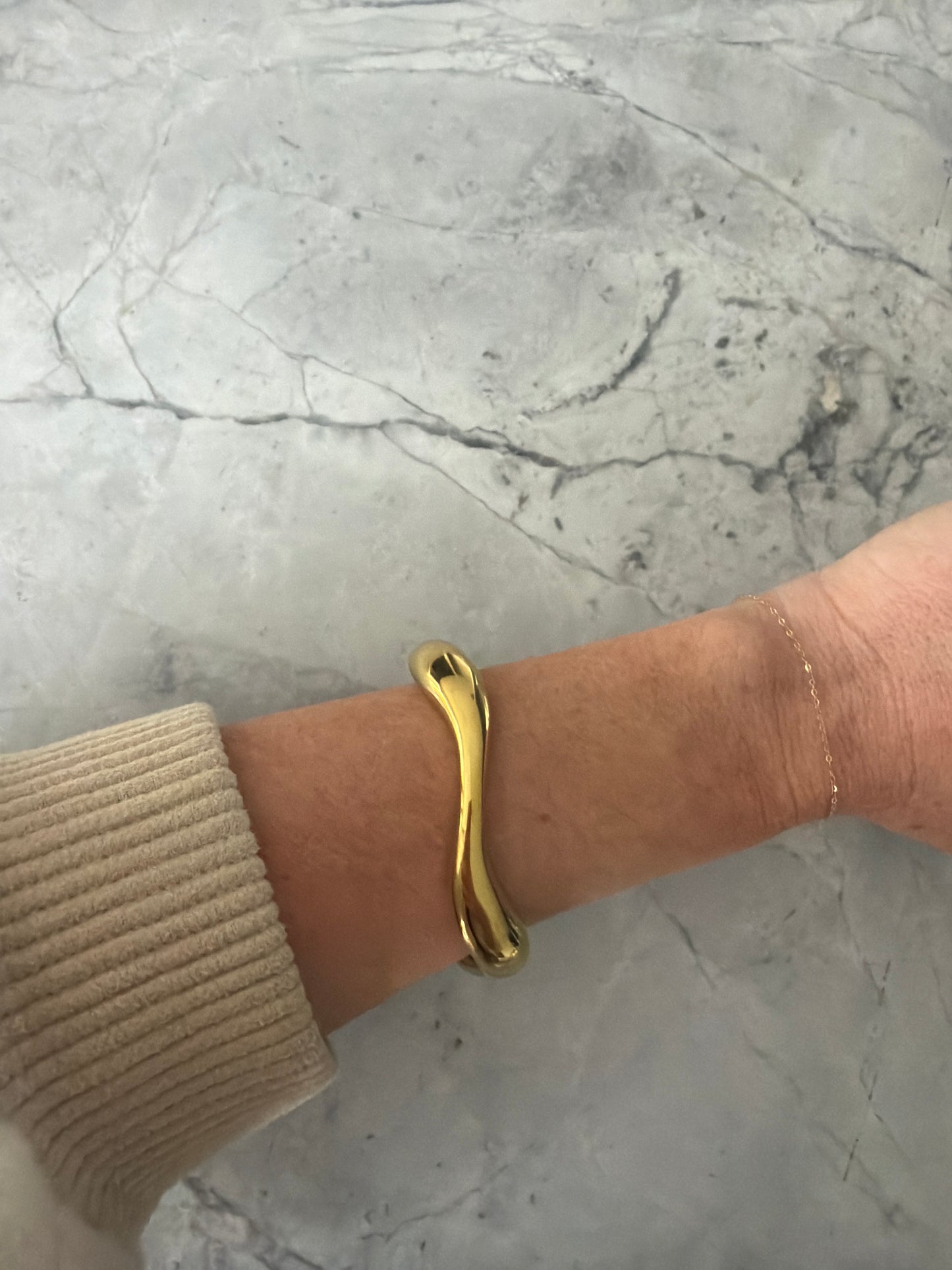 Sienna Wavey Cuff | 18k Gold-Coated Brass