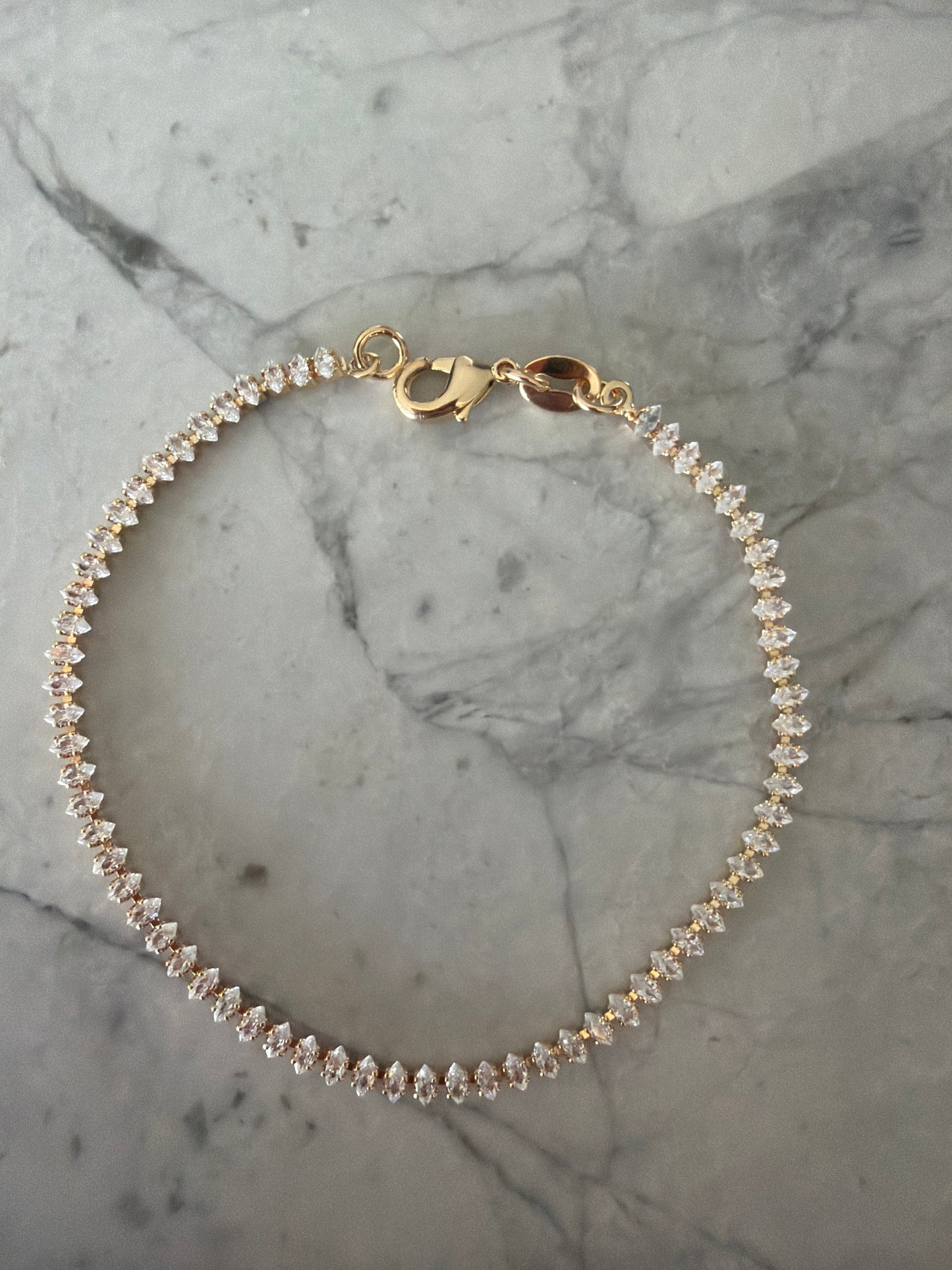 Dainty Pear Tennis Bracelet Gold