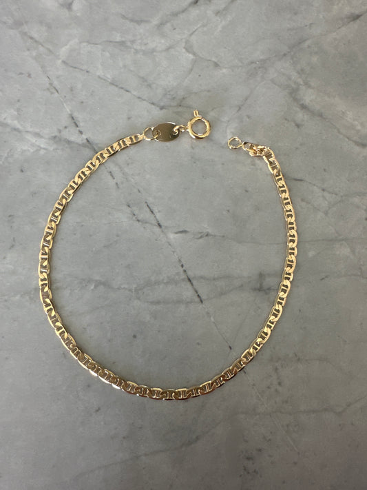 Italian Flat Link Bracelet Gold