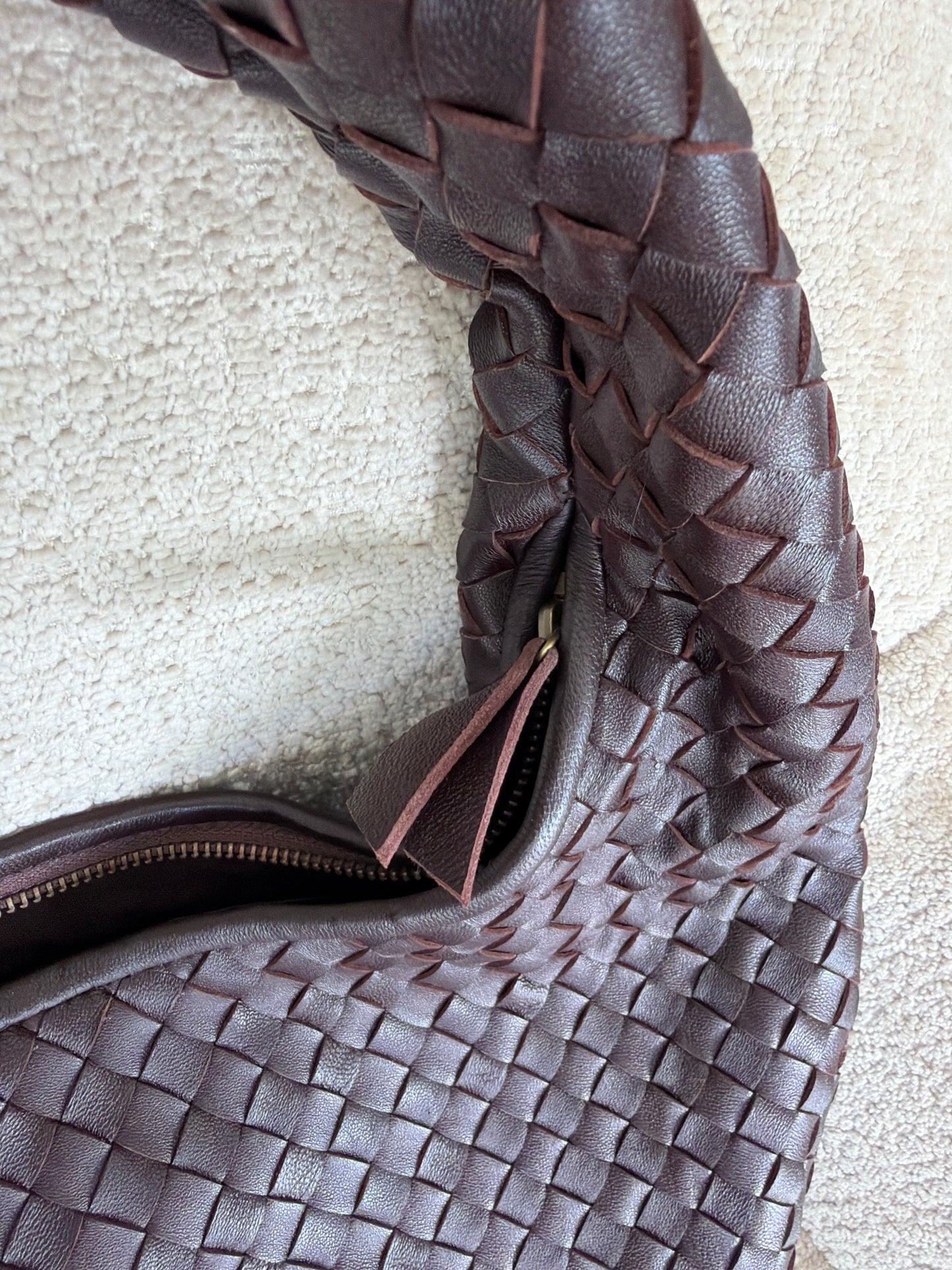 Genuine Leather Weave Bag - Burgundy PRE ORDER 4-6 weeks